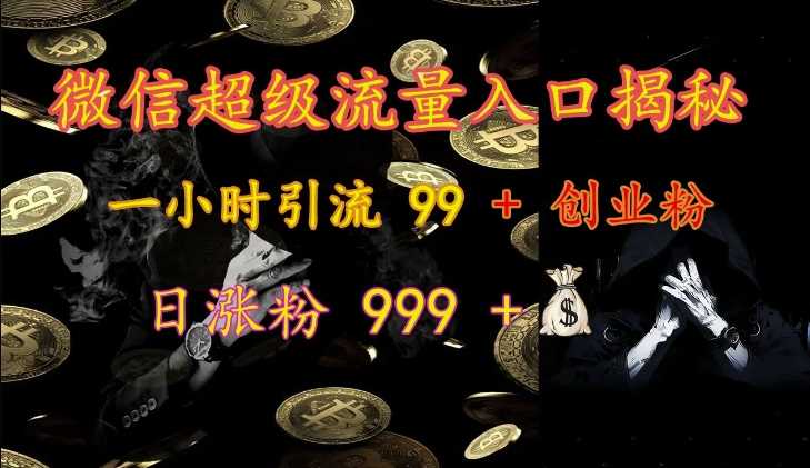 微信超级流量入口揭秘:一小时引流 99 + 创业粉,日涨粉 999 +-解忧云网络