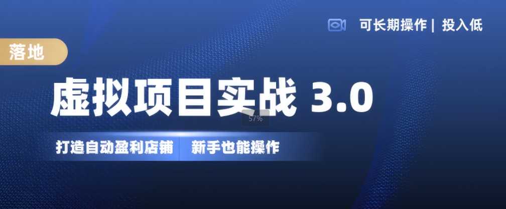 虚拟项目实战3.0,打造自动盈利店铺,可长期操作投入低,新手也能操作-解忧云网络
