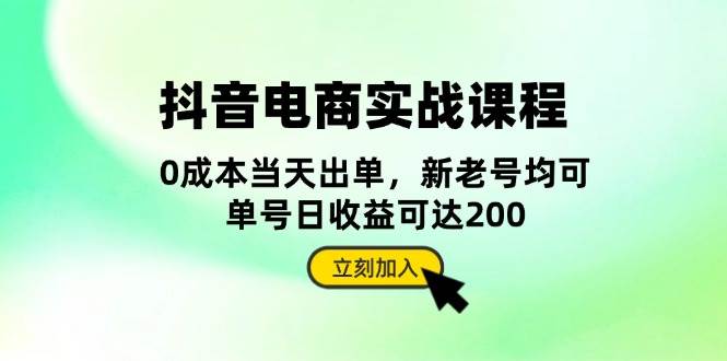 (13350期)抖音 电商实战课程:从账号搭建到店铺运营,全面解析五大核心要素-解忧云网络