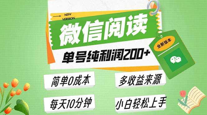 (13425期)最新微信阅读6.0,每日5分钟,单号利润200+,可批量放大操作,简单0成本-解忧云网络