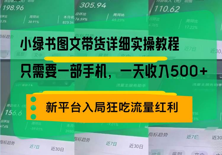 (13509期)小绿书图文带货详细实操教程,只需要一部手机,一天收入500+,轻松变现-解忧云网络