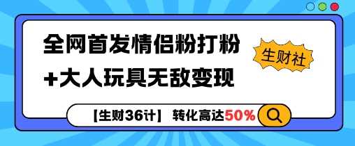 【生财36计】全网首发情侣粉打粉+大人玩具无敌变现-解忧云网络
