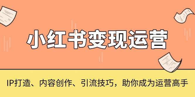 (13609期)小红书变现运营,IP打造、内容创作、引流技巧,助你成为运营高手-解忧云网络