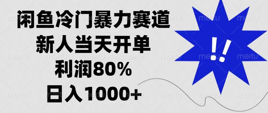 (13660期)闲鱼冷门暴力赛道,新人当天开单,利润80%,日入1000+-解忧云网络