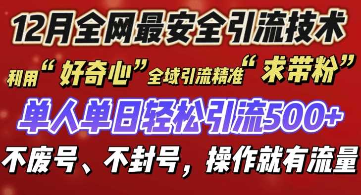 12 月份全网最安全引流创业粉技术来袭,不封号不废号,有操作就有流量【揭秘】-解忧云网络