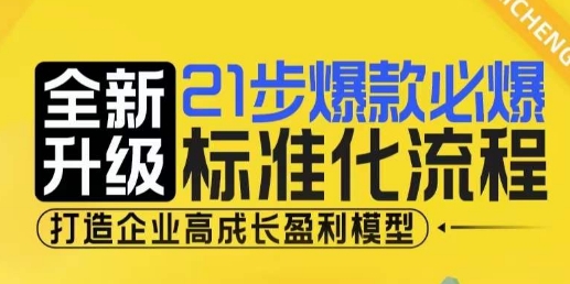21步爆款必爆标准化流程,全新升级,打造企业高成长盈利模型-解忧云网络