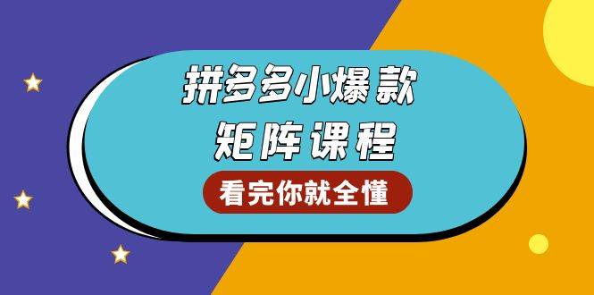 (13699期)拼多多爆款矩阵课程:教你测出店铺爆款,优化销量,提升GMV,打造爆款群-解忧云网络
