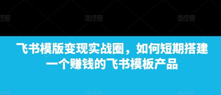 飞书模版变现实战圈,如何短期搭建一个赚钱的飞书模板产品-解忧云网络