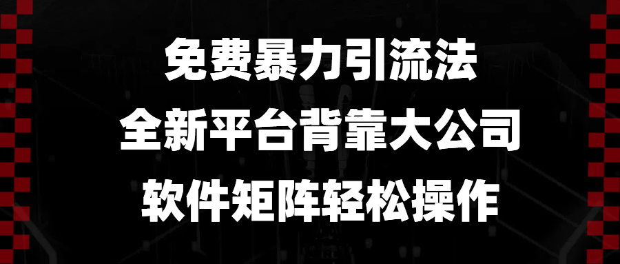 (13745期)免费暴力引流法,全新平台,背靠大公司,软件矩阵轻松操作-解忧云网络