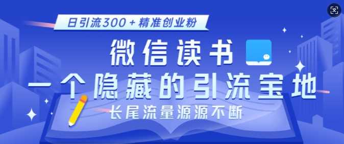 微信读书,一个隐藏的引流宝地,不为人知的小众打法,日引流300+精准创业粉,长尾流量源源不断-解忧云网络