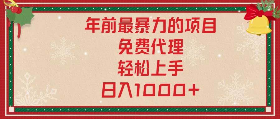 (13773期)年前最暴力的项目,免费代理,轻松上手,日入1000+-解忧云网络