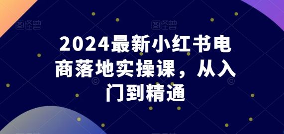 2024最新小红书电商落地实操课，从入门到精通-解忧云网络