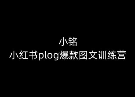 小铭-小红书plog爆款图文训练营，教你从0-1做小红书-解忧云网络