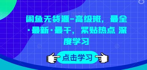 闲鱼无货源-高级班，最全·最新·最干，紧贴热点 深度学习-解忧云网络