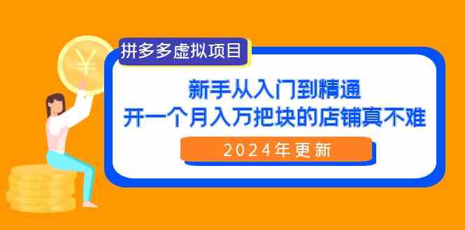 （9744期）拼多多虚拟项目：入门到精通，开一个月入万把块的店铺 真不难（24年更新）-解忧云网络