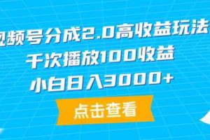 （9716期）视频号分成2.0高收益玩法，千次播放100收益，小白日入3000+-解忧云网络