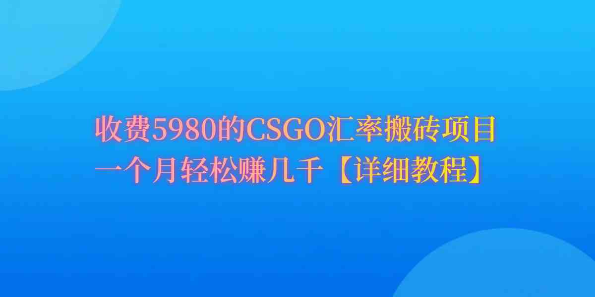 （9776期）CSGO装备搬砖，月综合收益率高达60%，你也可以！-解忧云网络