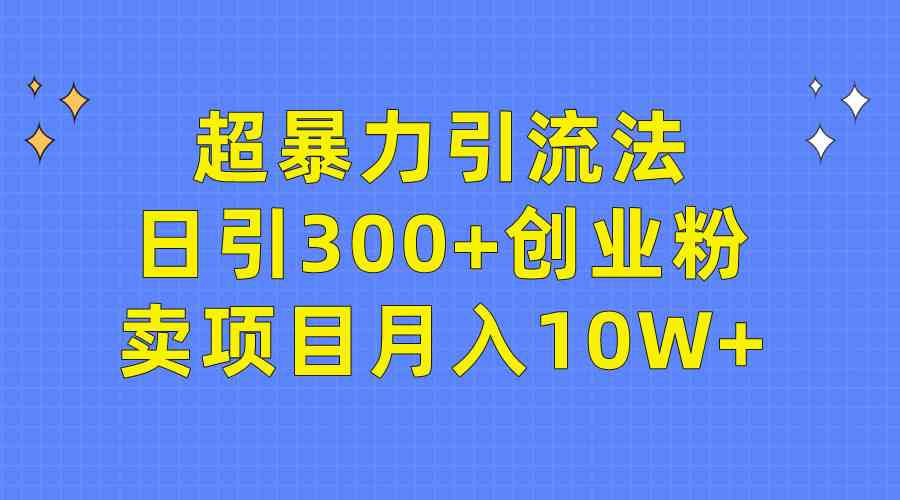 （9954期）超暴力引流法，日引300+创业粉，卖项目月入10W+-解忧云网络