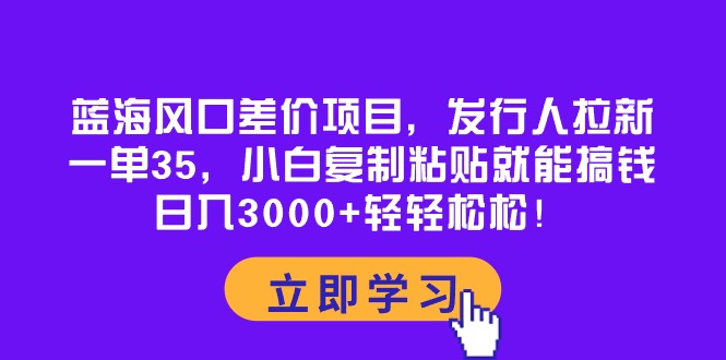 （10272期）蓝海风口差价项目，发行人拉新，一单35，小白复制粘贴就能搞钱！日入30…-解忧云网络