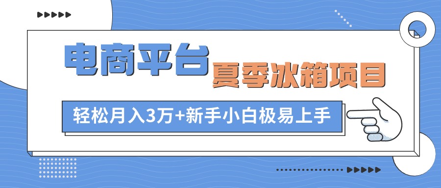 （10934期）电商平台夏季冰箱项目，轻松月入3万+，新手小白极易上手-解忧云网络