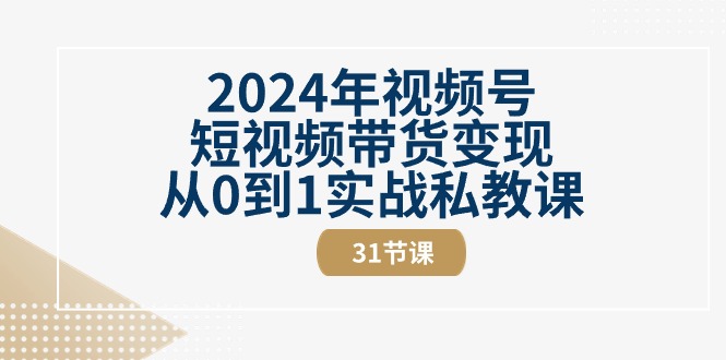 （10931期）2024年视频号短视频带货变现从0到1实战私教课（31节视频课）-解忧云网络