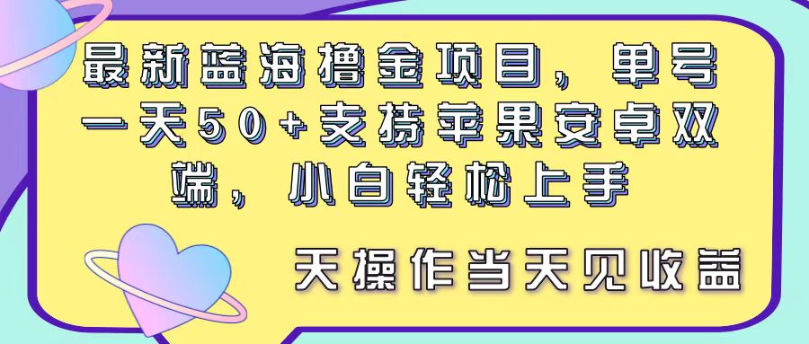 （11290期）最新蓝海撸金项目，单号一天50+， 支持苹果安卓双端，小白轻松上手 当…-解忧云网络