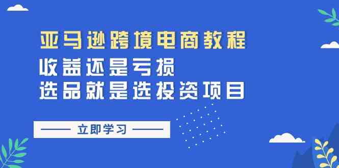 亚马逊跨境电商教程：收益还是亏损！选品就是选投资项目-解忧云网络