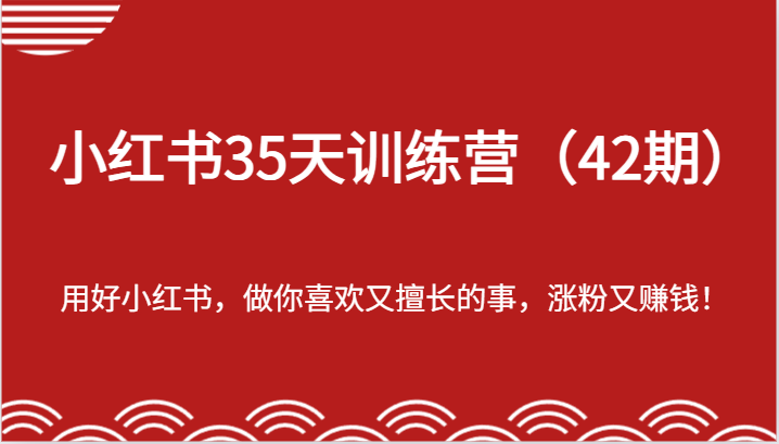 小红书35天训练营（42期）-用好小红书，做你喜欢又擅长的事，涨粉又赚钱！-解忧云网络