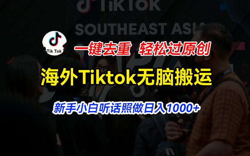 （11487期）海外Tiktok短视频无脑搬运，一键去重轻松过原创，新手小白听话照做日入1000+-解忧云网络