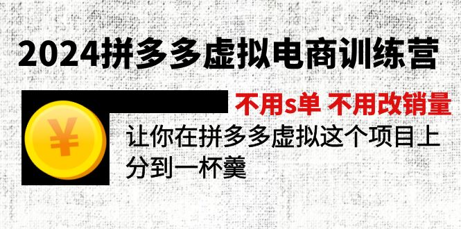 （11525期）2024拼多多虚拟电商训练营 不用s单 不用改销量  在拼多多虚拟上分到一杯羹-解忧云网络