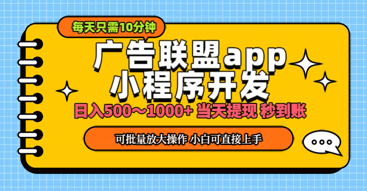 （11645期）小程序开发 广告赚钱 日入500~1000+ 小白轻松上手！-解忧云网络