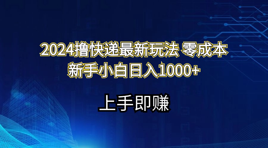 （11680期）2024撸快递最新玩法零成本新手小白日入1000+-解忧云网络