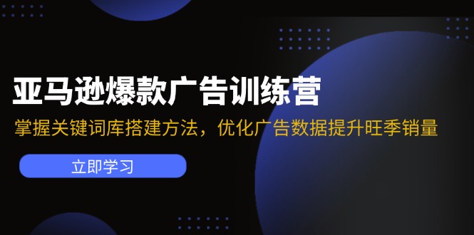 （11858期）亚马逊爆款广告训练营：掌握关键词库搭建方法，优化广告数据提升旺季销量-解忧云网络