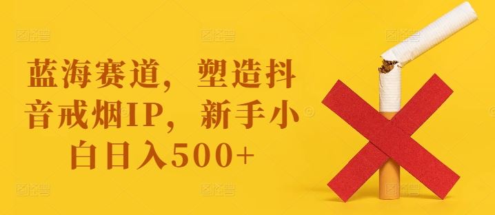 蓝海赛道，塑造抖音戒烟IP，新手小白日入500+【揭秘】-解忧云网络