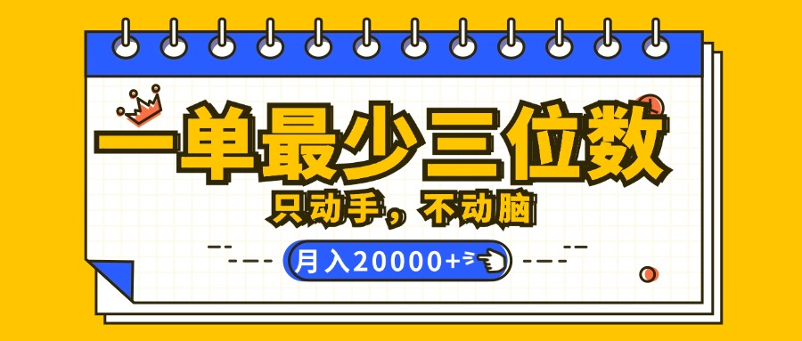 （12379期）一单最少三位数，只动手不动脑，月入2万，看完就能上手，详细教程-解忧云网络