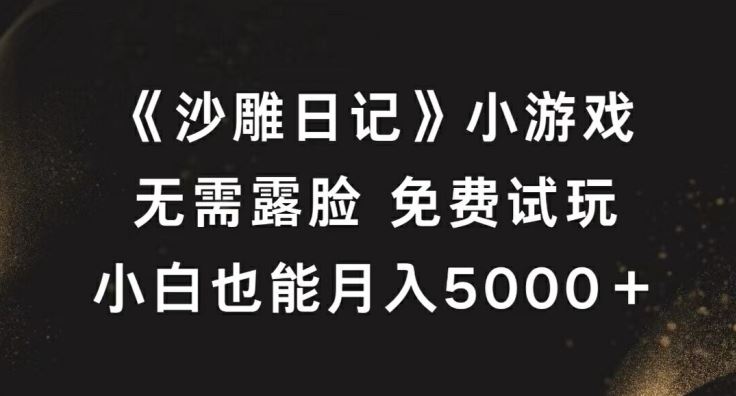 《沙雕日记》小游戏，无需露脸免费试玩，小白也能月入5000+【揭秘】-解忧云网络
