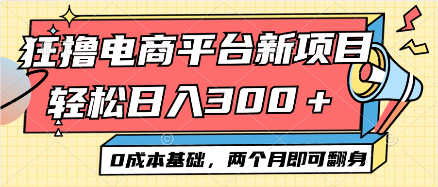 （12685期）电商平台新赛道变现项目小白轻松日入300＋0成本基础两个月即可翻身-解忧云网络