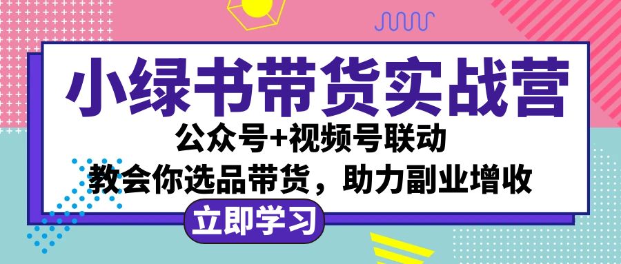 （12848期）小绿书AI带货实战营：公众号+视频号联动，教会你选品带货，助力副业增收-解忧云网络