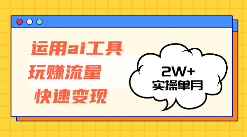 （12955期）运用AI工具玩赚流量快速变现 实操单月2w+-解忧云网络