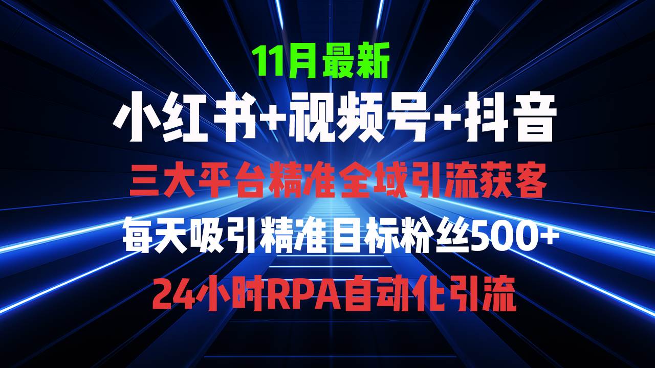 （13259期）全域多平台引流私域打法，小红书，视频号，抖音全自动获客，截流自…-解忧云网络