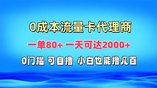 （13391期）免费流量卡代理一单80+ 一天可达2000+-解忧云网络