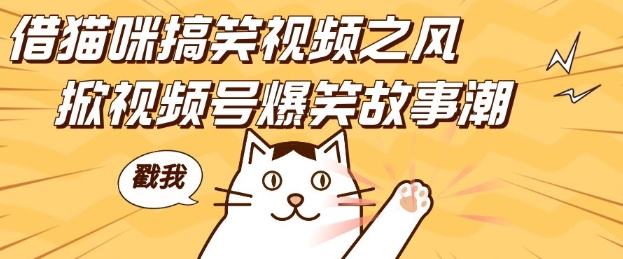 借猫咪搞笑视频之风，掀视频号爆笑故事潮，轻松日入四位数，无门槛快速入门!-解忧云网络